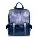 Ammoment - Python in Calcite Blue - Leather Zane Large Backpack