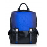 Ammoment - Python in Petale Blue - Leather Zane Large Backpack