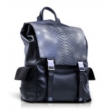 Ammoment - Python in Calcite Blue - Leather Zane Large Backpack