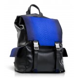 Ammoment - Python in Petale Blue - Leather Zane Large Backpack