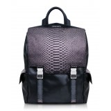 Ammoment - Python in Pepite Rose - Leather Zane Large Backpack