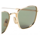 Thom Browne - White Gold and Green Aviator Sunglasses - Thom Browne Eyewear