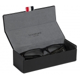 Thom Browne - Satin Crystal Grey Square Glasses - Thom Browne Eyewear