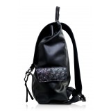 Ammoment - Ostrich in Tahitian Pearl Black - Leather Zane Large Backpack