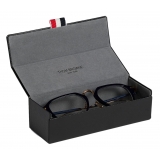 Thom Browne - Navy and White Gold Clubmaster Glasses - Thom Browne Eyewear