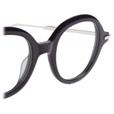 Thom Browne - Navy And Silver Round Glasses - Thom Browne Eyewear
