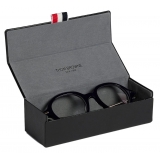 Thom Browne - Navy And Silver Round Glasses - Thom Browne Eyewear