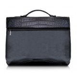 Ammoment - Caiman in Degrade Coal New Age - Leather Briefcase -  Orion Business Bag