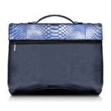 Ammoment - Python in Calcite Blue - Leather Briefcase -  Orion Business Bag