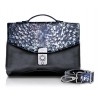 Ammoment - Struzzo in Nero Perla di Tahiti - Ventiquattrore in Pelle - Orion Business Bag