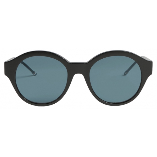Thom Browne - Black and Grey Wide Fit Round Sunglasses - Thom Browne Eyewear