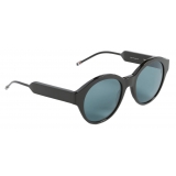 Thom Browne - Black and Grey Wide Fit Round Sunglasses - Thom Browne Eyewear