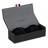 Thom Browne - Black and Grey Round Sunglasses - Thom Browne Eyewear