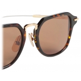Thom Browne - Tortoise and White Gold Clubmaster Sunglasses - Thom Browne Eyewear