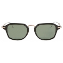 Thom Browne - Occhiali da Sole Clubmaster Neri Bianchi e Oro - Thom Browne Eyewear