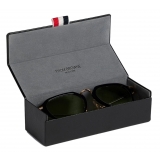 Thom Browne - Occhiali da Sole Clubmaster Neri Bianchi e Oro - Thom Browne Eyewear