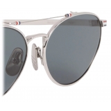 Thom Browne - Silver Oval Aviator Sunglasses - Thom Browne Eyewear