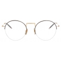 Thom Browne - White Gold Hingless Round Glasses - Thom Browne Eyewear