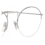 Thom Browne - Occhiali da Vista Rotondi Senza Cerniere in Argento - Thom Browne Eyewear