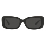 Valentino - Vlogo Signature Rectangular Sunglasses in Acetate Frames - Black - Valentino Eyewear