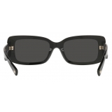 Valentino - Vlogo Signature Rectangular Sunglasses in Acetate Frames - Black - Valentino Eyewear