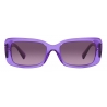 Valentino - Occhiale da Sole Rettangolare in Acetato Vlogo Signature - Viola - Valentino Eyewear