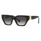Valentino - Squared Acetate Frame Sunglasses with Roman Stud - Black - Valentino Eyewear