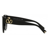 Valentino - Occhiale da Sole Cat-Eye in Acetato Vlogo Signature - Nero - Valentino Eyewear