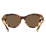 Valentino - Cat-Eye Acetate Frame Sunglasses with Vlogo Signature - Brown - Valentino Eyewear