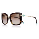 Tiffany & Co. - Occhiale da Sole Quadrati - Tartaruga Marrone Sfumato - Collezione Atlas - Tiffany & Co. Eyewear