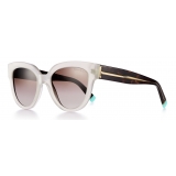 Tiffany & Co. - Occhiale da Sole Cat Eye - Opale Ghiaccio Marrone Sfumato - Collezione Atlas - Tiffany & Co. Eyewear