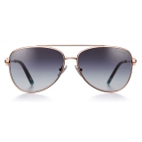 Tiffany & Co. - Occhiale da Sole Pilot - Oro Rosa Grigio Sfumato - Collezione Atlas - Tiffany & Co. Eyewear