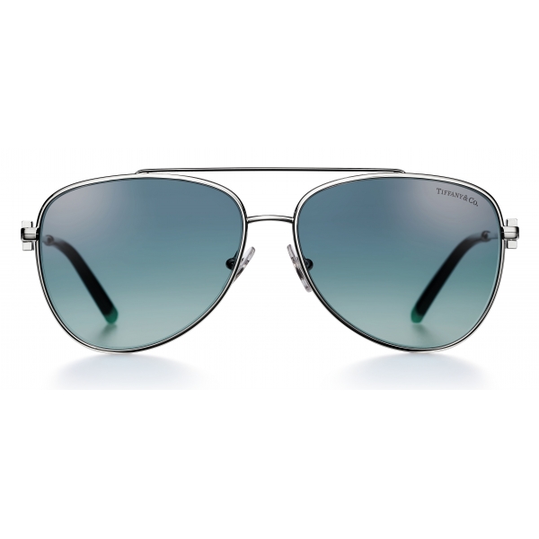 Tiffany & Co. - Pilot Sunglasses - Silver Gradient Blue - Atlas Collection - Tiffany & Co. Eyewear