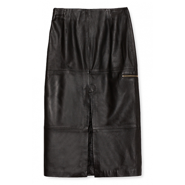 La Rando - Adrogue Skirt - Soft Lambskin - Black - Artisan Skirt - Luxury High Quality Leather