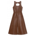 La Rando - Beccar Dress - Morbida Pelle di Agnello - Marrone - Vestito Artigianale - Pelle di Alta Qualità Luxury
