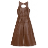 La Rando - Beccar Dress - Morbida Pelle di Agnello - Marrone - Vestito Artigianale - Pelle di Alta Qualità Luxury