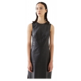 La Rando - Berazategui Dress - Morbida Pelle di Agnello - Nero - Vestito Artigianale - Pelle di Alta Qualità Luxury
