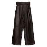 La Rando - Bernal Pants - Morbida Pelle di Agnello - Nero - Vestito Artigianale - Pelle di Alta Qualità Luxury