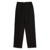 La Rando - Burzaco Pants - Lana - Nero - Pantaloni Artigianali - Pelle di Alta Qualità Luxury