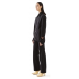 La Rando - Burzaco Pants - Lana - Nero - Pantaloni Artigianali - Pelle di Alta Qualità Luxury