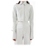 La Rando - Concordia Shirt - Pelle di Agnello - Bianco - Camicie Artigianali - Pelle di Alta Qualità Luxury