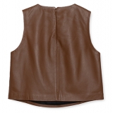 La Rando - Lanus Top - Lambskin Leather - Brown - Artisan Top - Luxury High Quality Leather