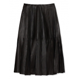 La Rando - Lobos Skirt - Morbida Pelle di Agnello - Nero - Gonna Artigianale - Pelle di Alta Qualità Luxury