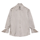 La Rando - Longchamps Shirt - Seta - Grigio Perla - Camicie Artigianali - Pelle di Alta Qualità Luxury