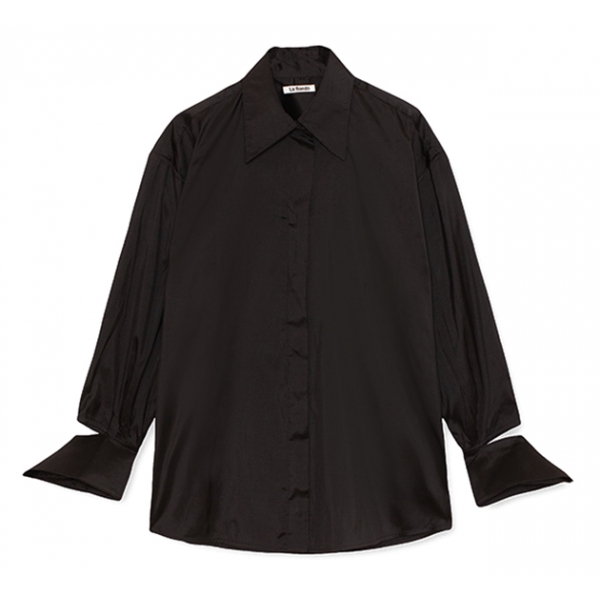 La Rando - Longchamps Shirt - Seta - Nero - Camicie Artigianali - Pelle di Alta Qualità Luxury