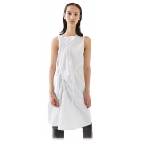 La Rando - Lugano Dress - Cotton - White - Artisan Dress - Luxury High Quality Leather