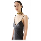 La Rando - Bragado Dress - Morbida Pelle di Agnello - Nero - Vestito Artigianale - Pelle di Alta Qualità Luxury