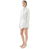 La Rando - Traful Mini Skirt - Morbida Pelle di Agnello - Bianco - Gonna Artigianale - Pelle di Alta Qualità Luxury