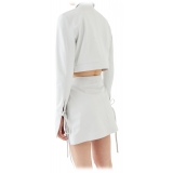 La Rando - Traful Mini Skirt - Lambskin Leather - White - Artisan Skirt - Luxury High Quality Leather