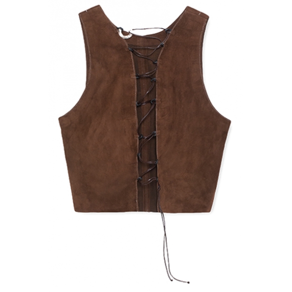 La Rando - Munro Top - Goatskin Suede - Brown - Artisan Top - Luxury High Quality Leather